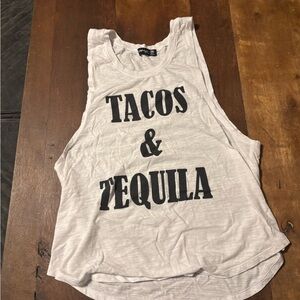 White Graphic Tank Top